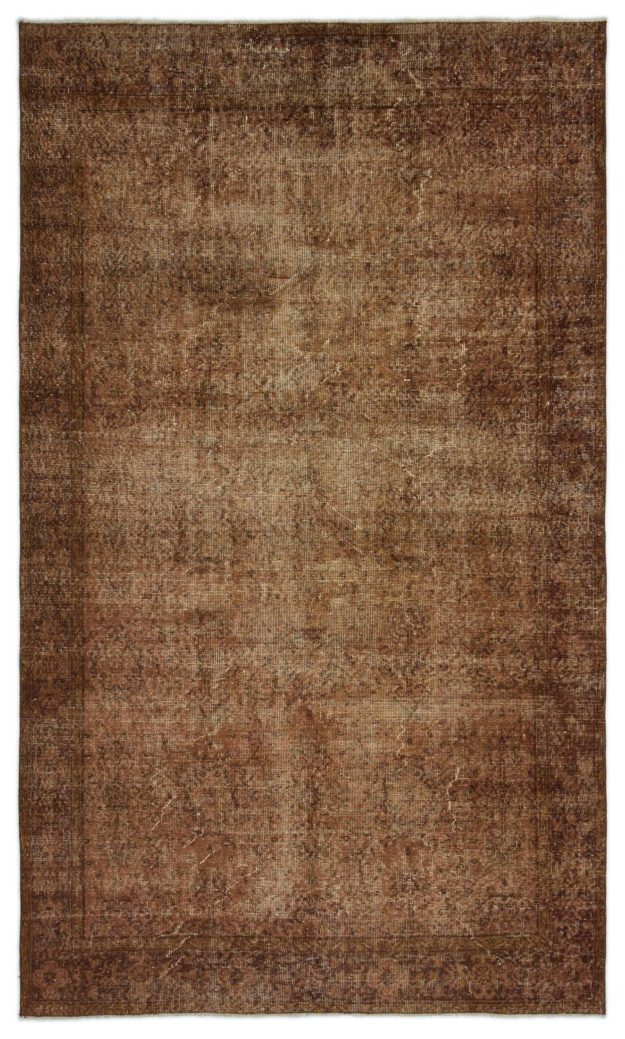 Abstract Brown & Beige Hand-Knotted Turkish Rug 171x290 cm (5'7" x 9'6") – in the hallway