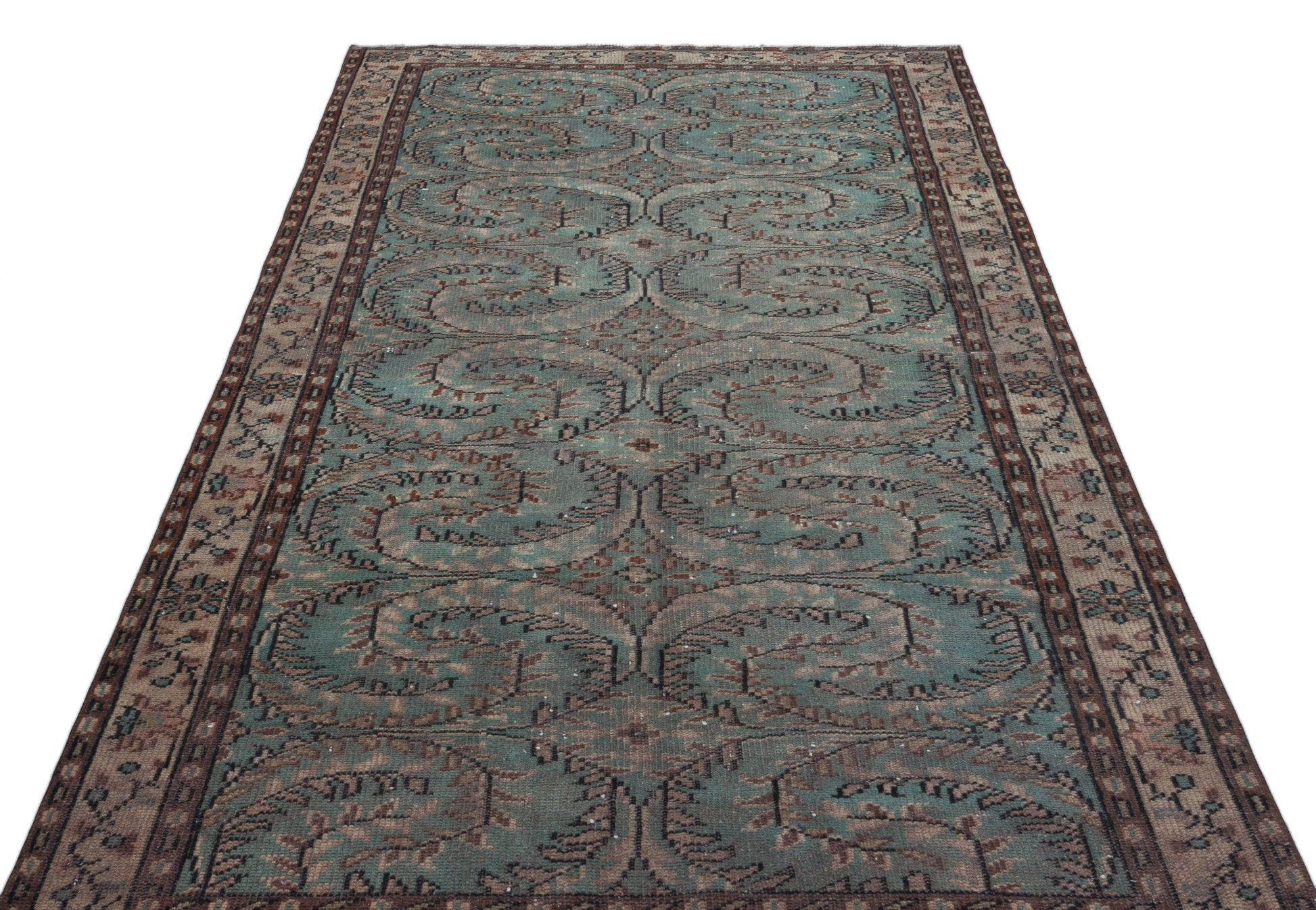 Atina Kahverengi Eskitme Yün El Dokuma Halısı 154 x 270 Apex Unique