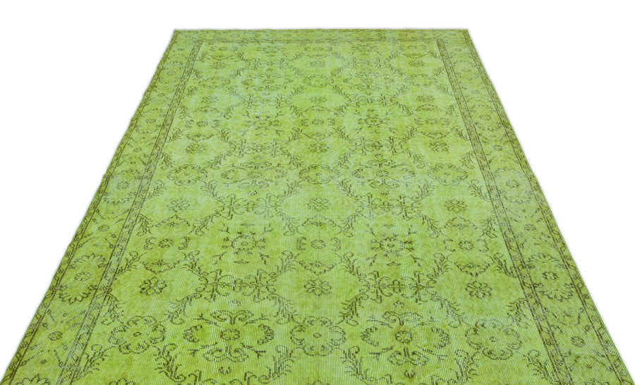 Yeşil Eskitme Klasik Yün Halı 173x292