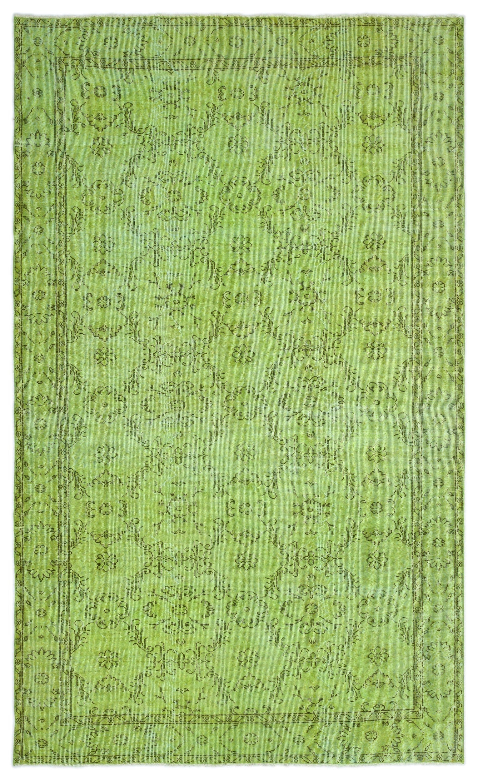 Atina Yeşil Eskitme Yün El Dokuma Halısı 173 x 292 Apex Unique