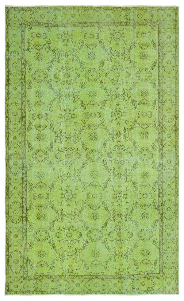 Yeşil Eskitme Klasik Yün Halı 173x292