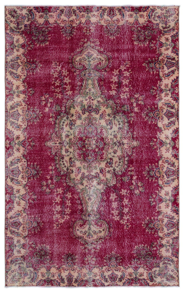 Kırmızı Isparta Eskitme Klasik Yün Halı 153x251 - Özel Seri