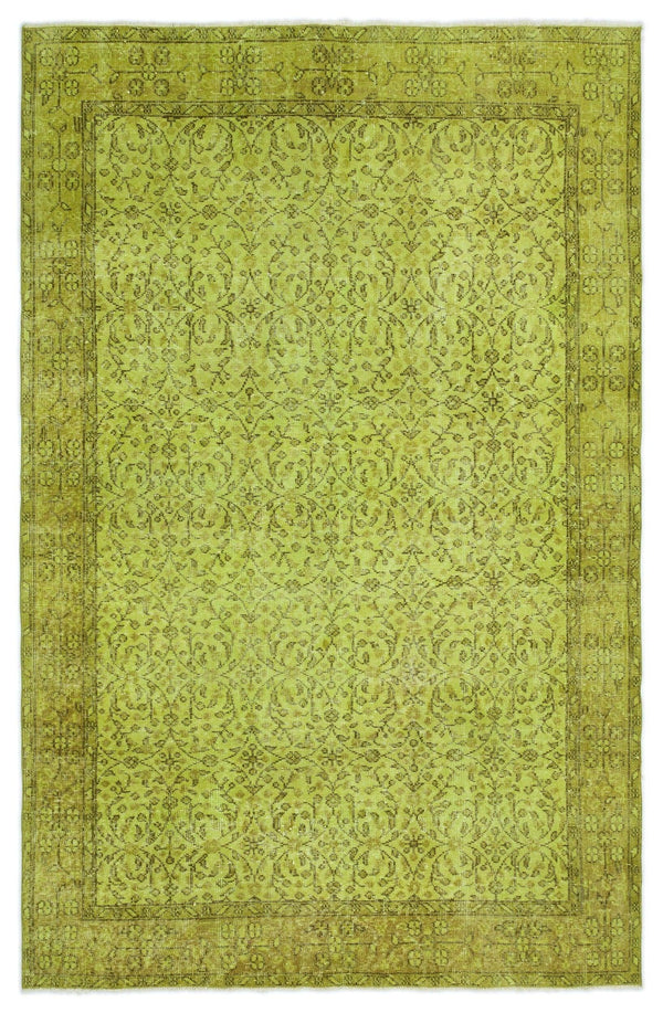 Sarı Anadolu Eskitme Geometrik Yün Halı 159x245 - Özel Seri