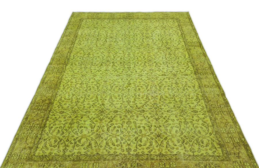 Sarı Anadolu Eskitme Geometrik Yün Halı 159x245 - Özel Seri