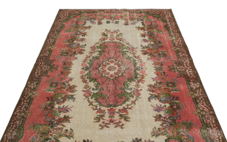 Krem Isparta Klasik Madalyonlu Yün Halı 164x252 - Özel Seri