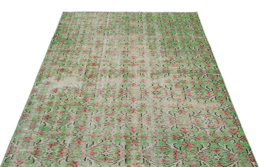 Yeşil Bohem Eskitme Yün Halı 140x246