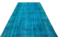 Navy 6 Square Meter Hand-Woven Wool Rug with Abstract Details 181x308 cm