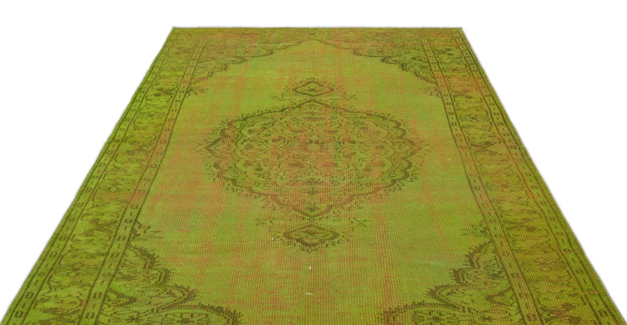 Yeşil Bohem Eskitme Yün Halı 184x257