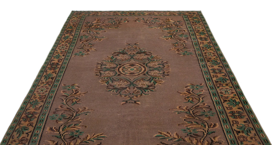 Bej Siyah Anadolu Eskitme Geometrik Yün Halı 183x276 - Özel Seri