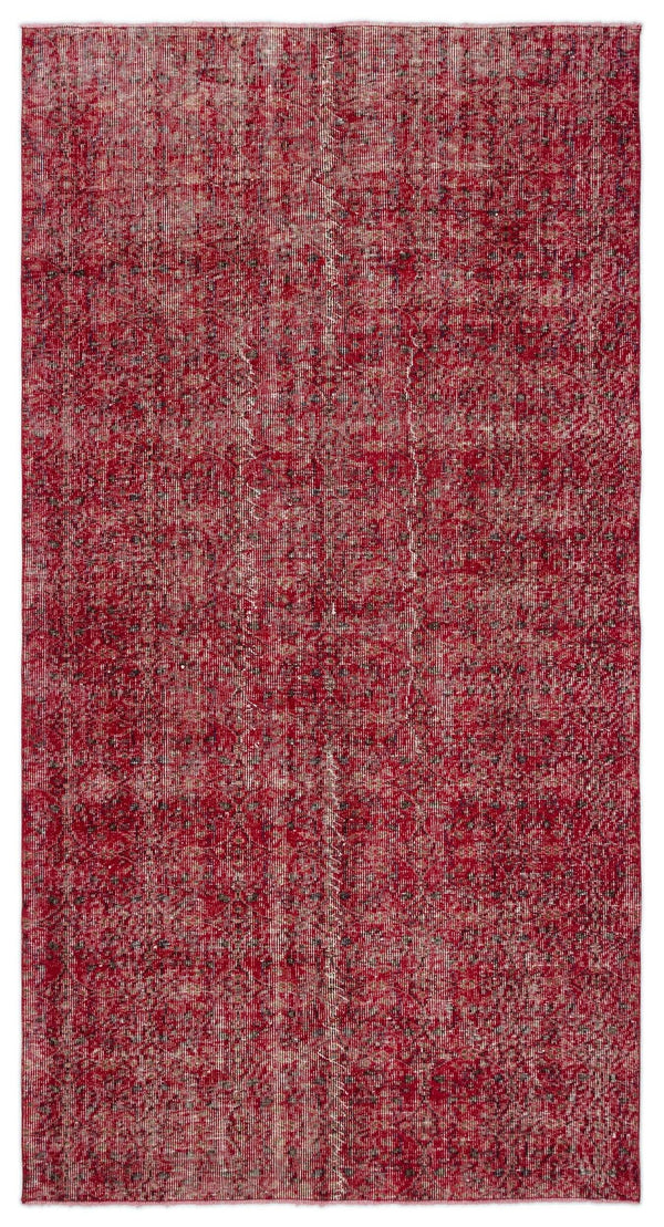 Kırmızı Anadolu Eskitme Geometrik Yün Halı 150x281 - Özel Seri