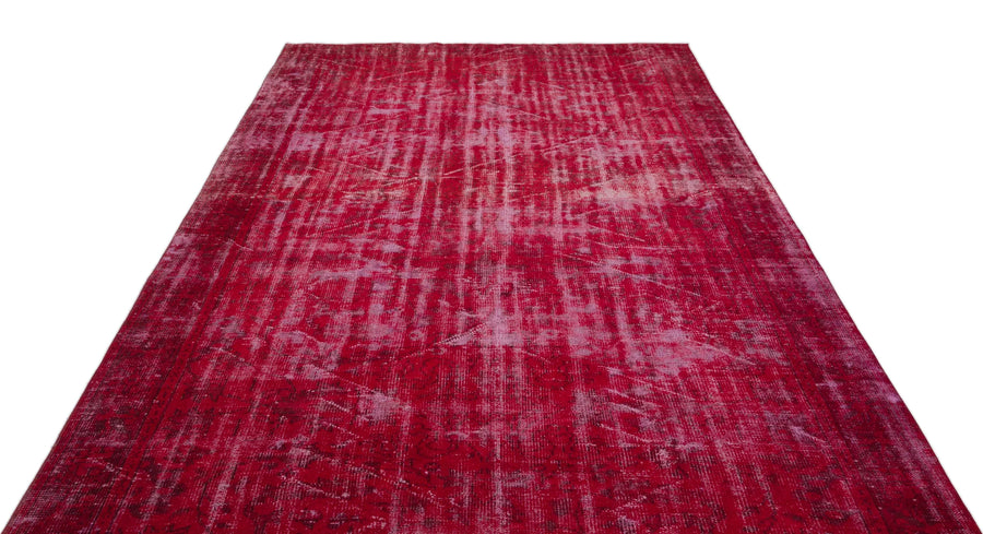 Kırmızı Anadolu Eskitme Geometrik Yün Halı 209x320 - Özel Seri