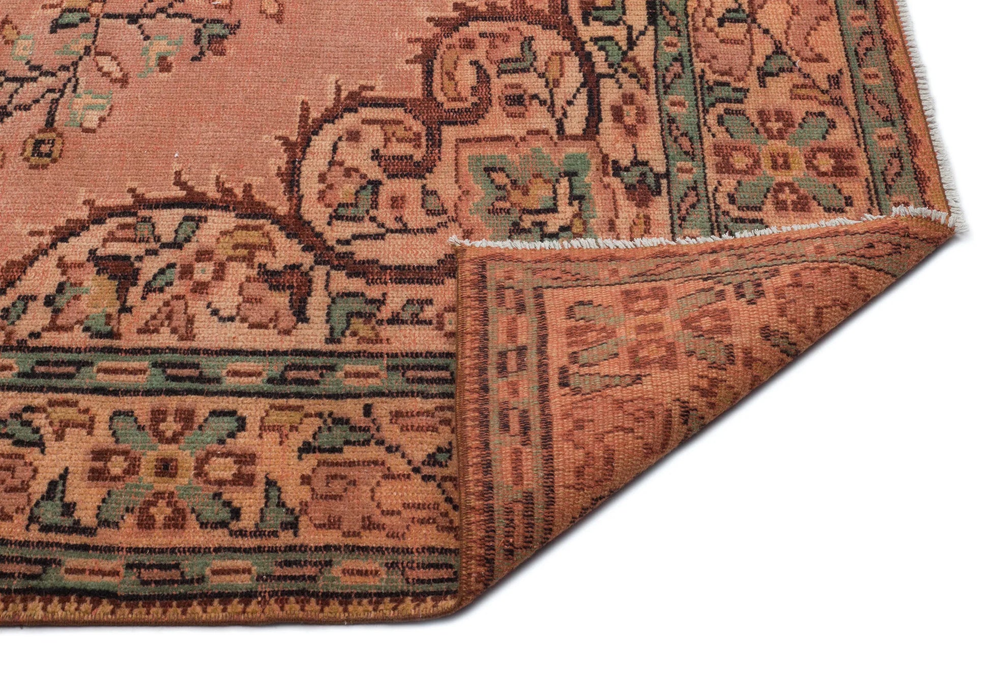 Kiremit Anadolu Eskitme Geometrik Yün Halı 189x285 - Özel Seri