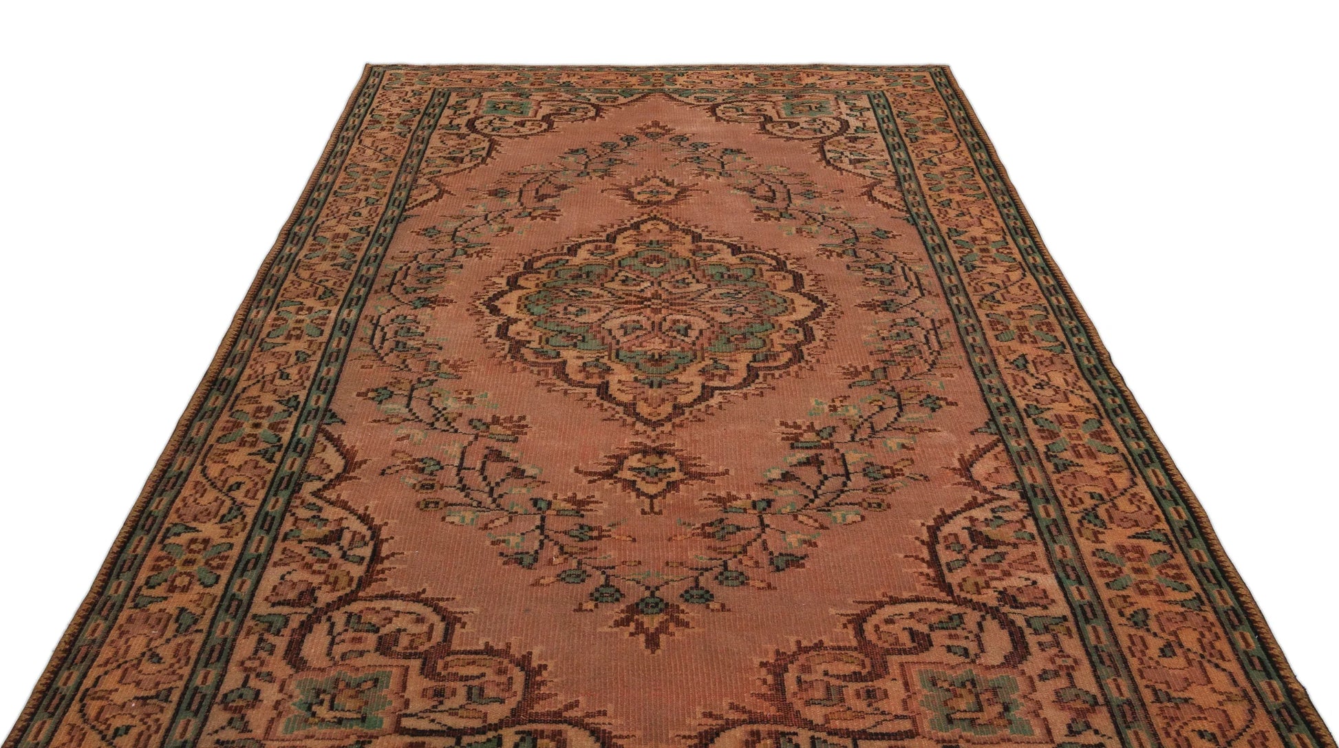 Kiremit Anadolu Eskitme Geometrik Yün Halı 189x285 - Özel Seri