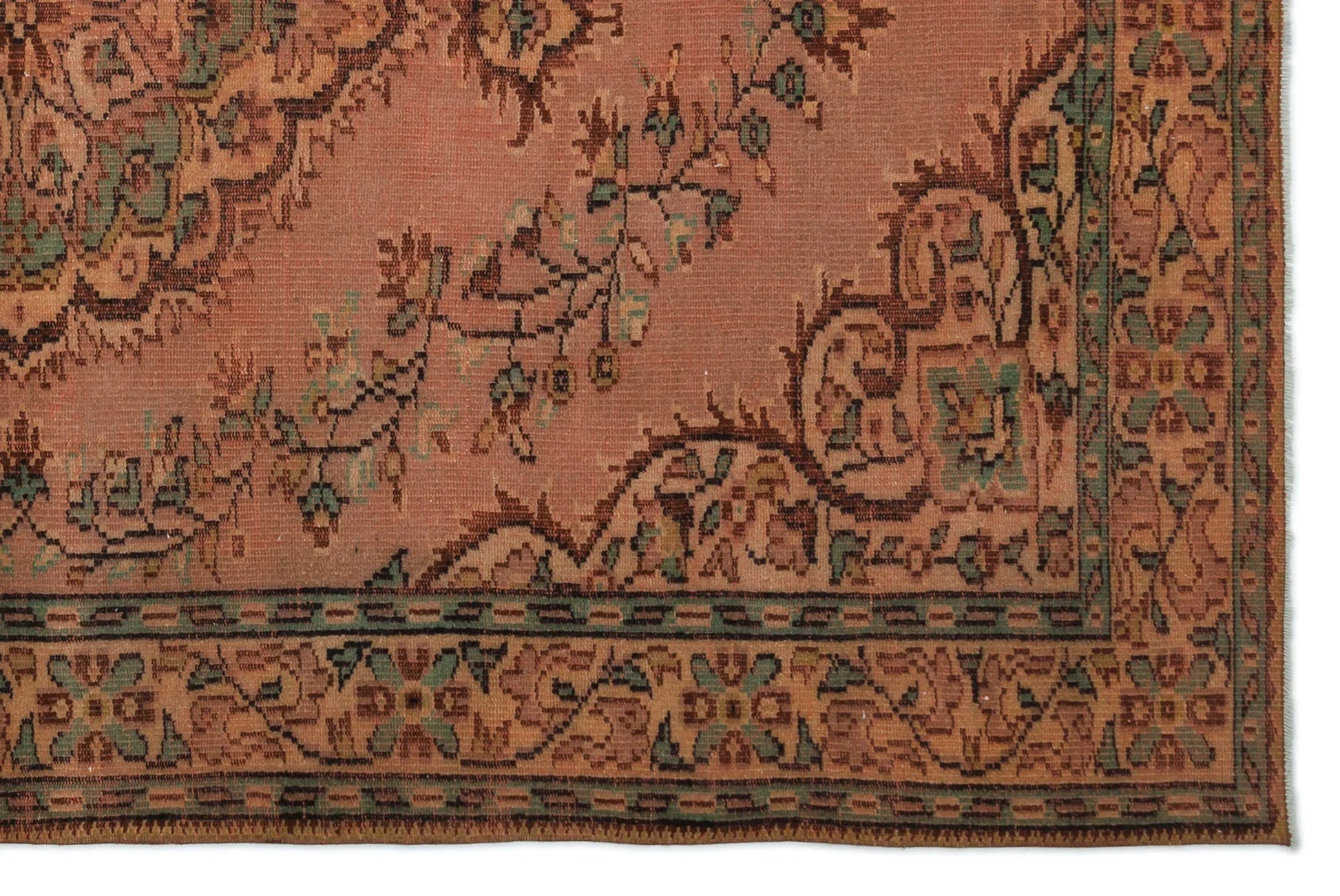 Kiremit Anadolu Eskitme Geometrik Yün Halı 189x285 - Özel Seri