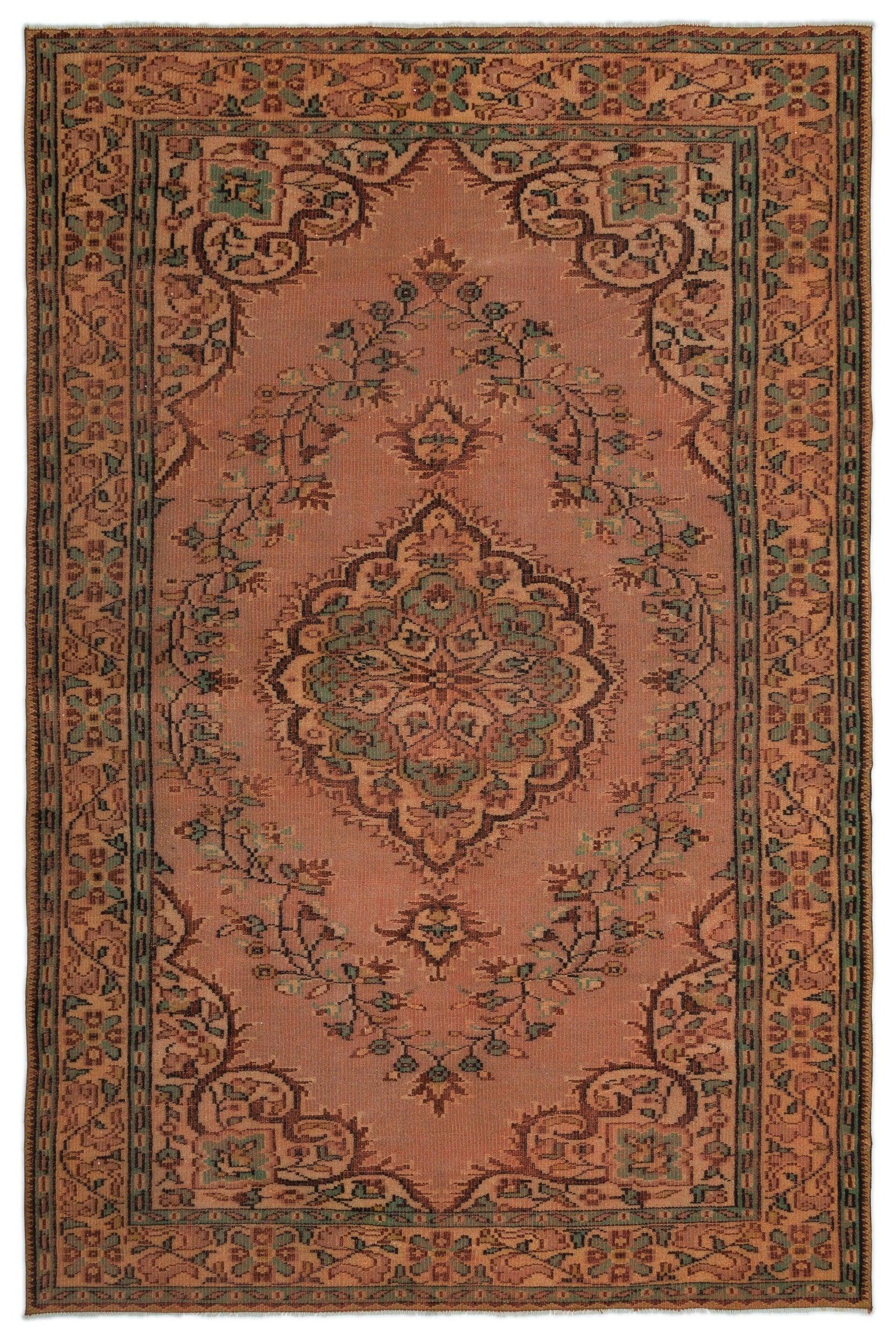Kiremit Anadolu Eskitme Geometrik Yün Halı 189x285 - Özel Seri