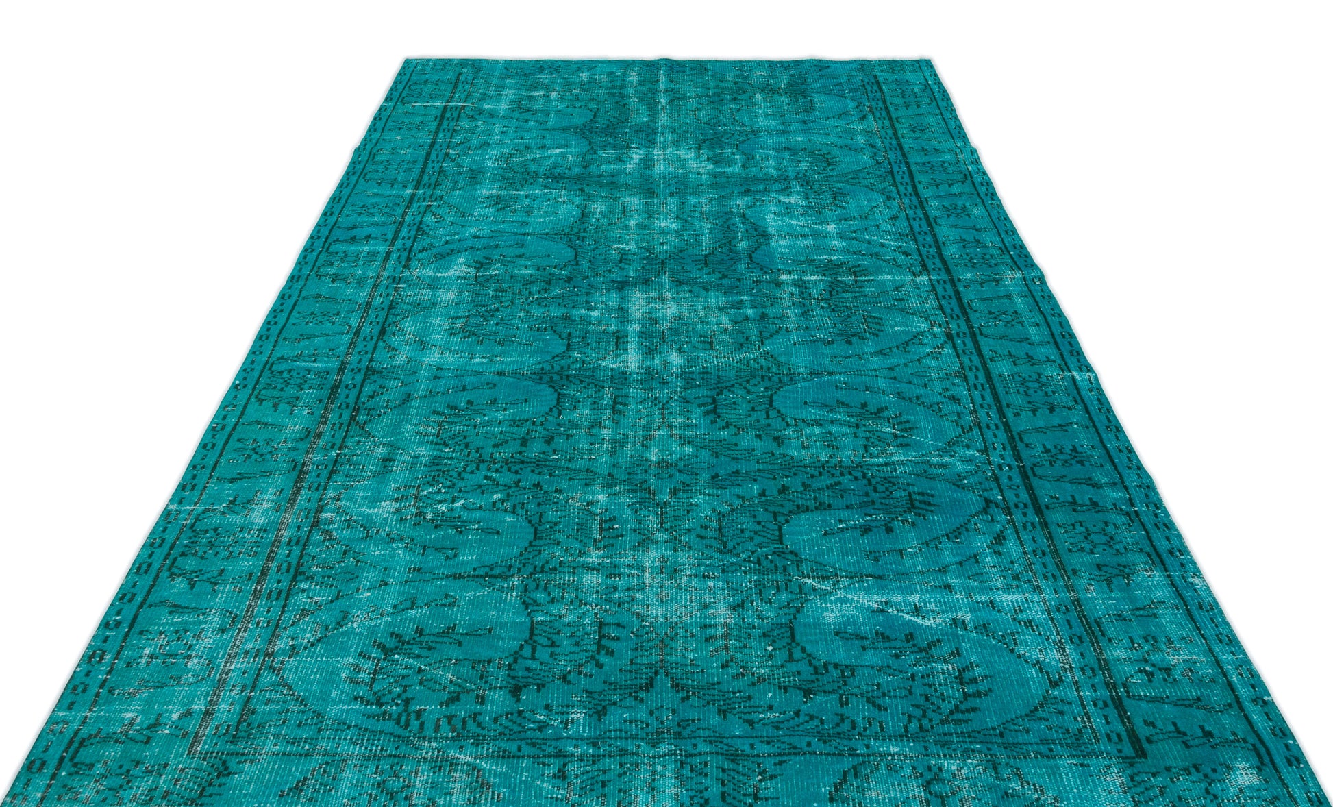 Atina Turkuaz Eskitme Yün El Dokuma Halısı 183 x 281 Apex Unique