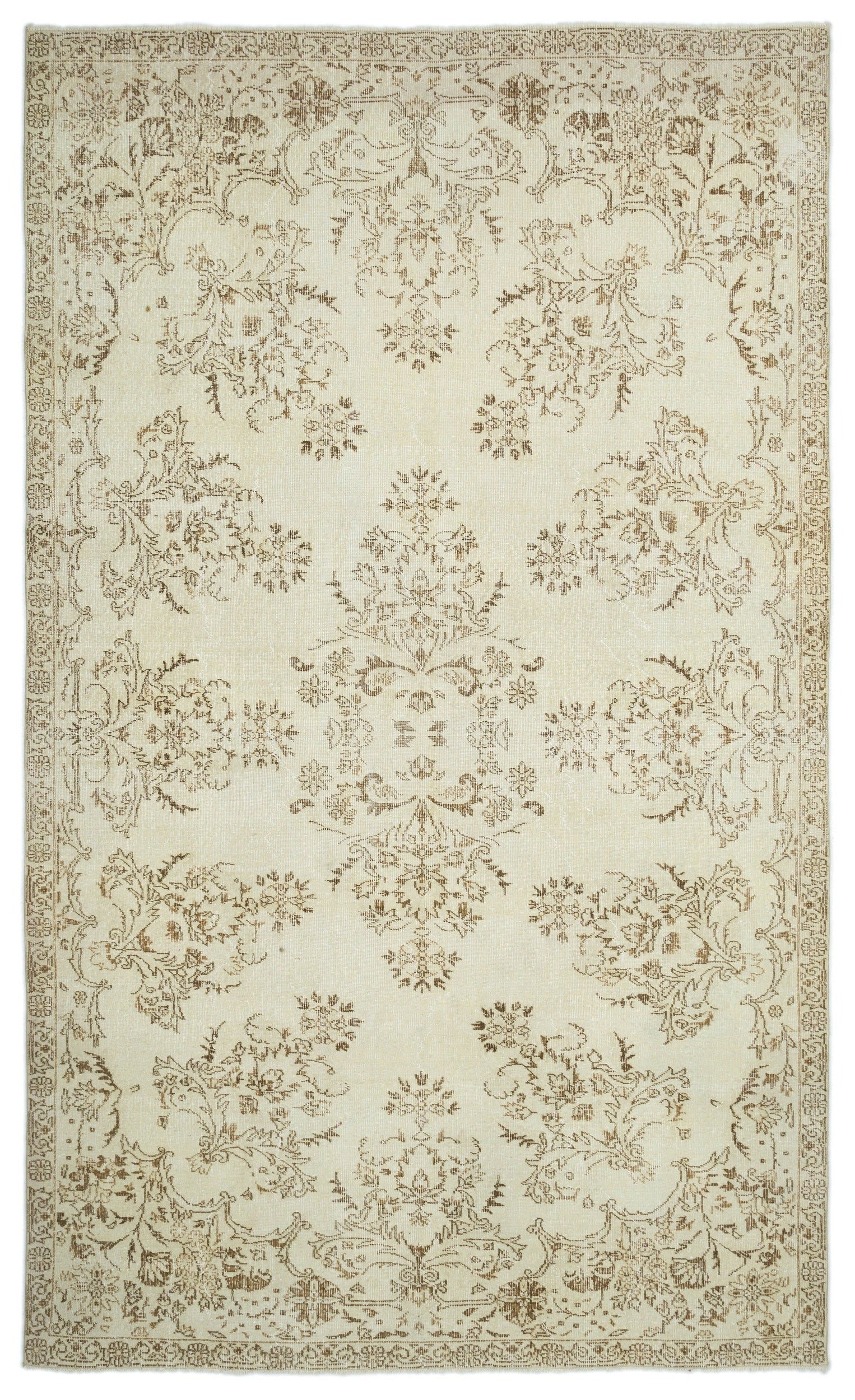 Atina Bej Eskitme Yün El Dokuma Halısı 213 x 350 Apex Unique