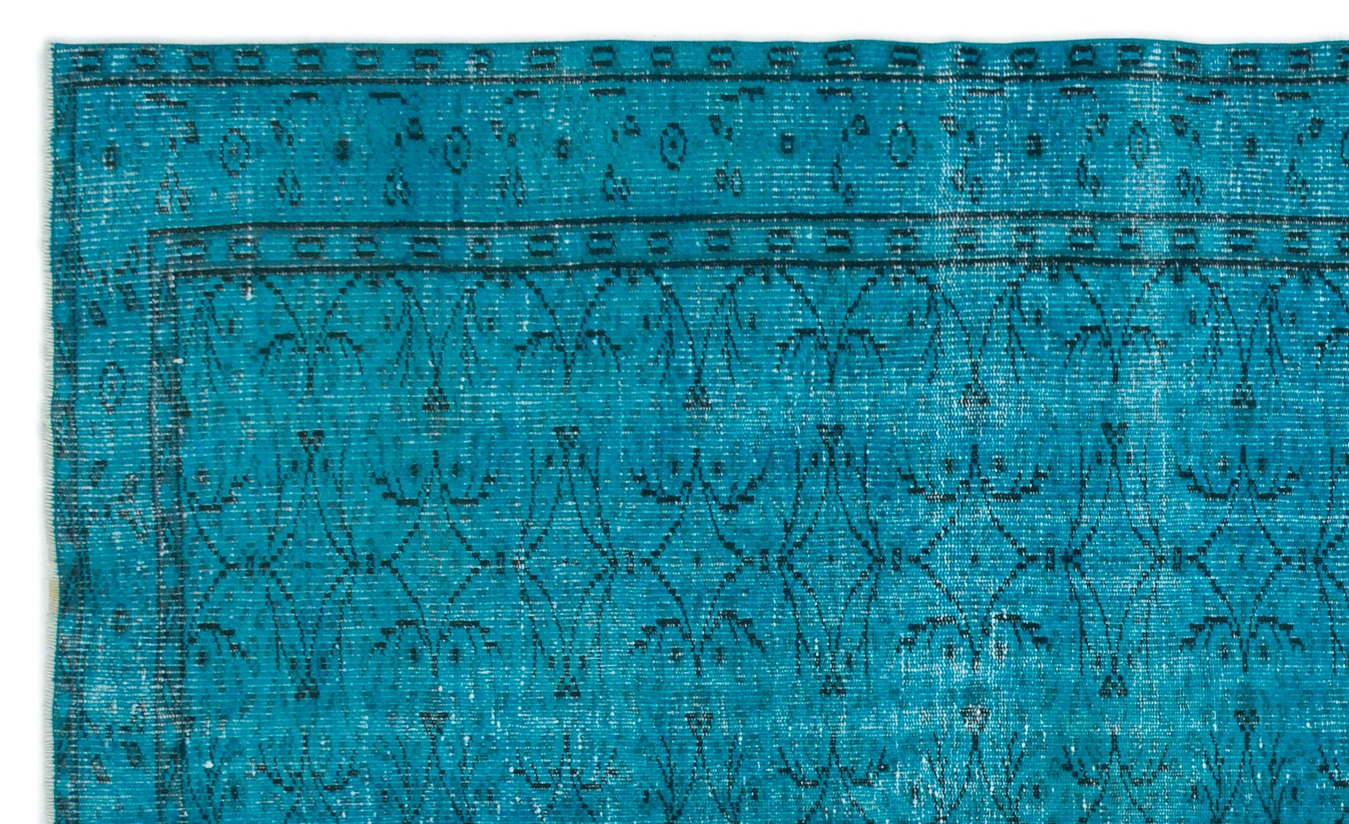 Atina Turkuaz Eskitme Yün El Dokuma Halısı 177 x 289 Apex Unique