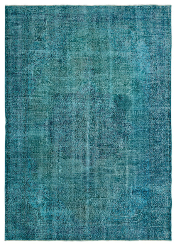 Mavi Yeşil Eskitme Modern Yün Halı 219x309