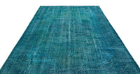 Abstract Turquoise & Blue Hand-Knotted Wool Rug 219x309 cm (7'2" x 10'2")