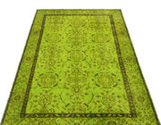 Atina Yeşil Eskitme Yün El Dokuma Halısı 111 x 203 Apex Unique