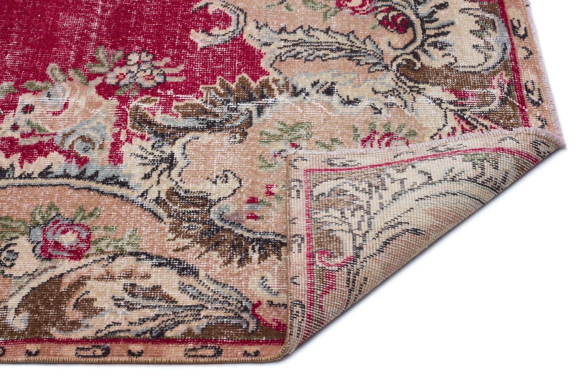 Atina Krem Eskitme Yün El Dokuma Halısı 188 x 293 Apex Unique