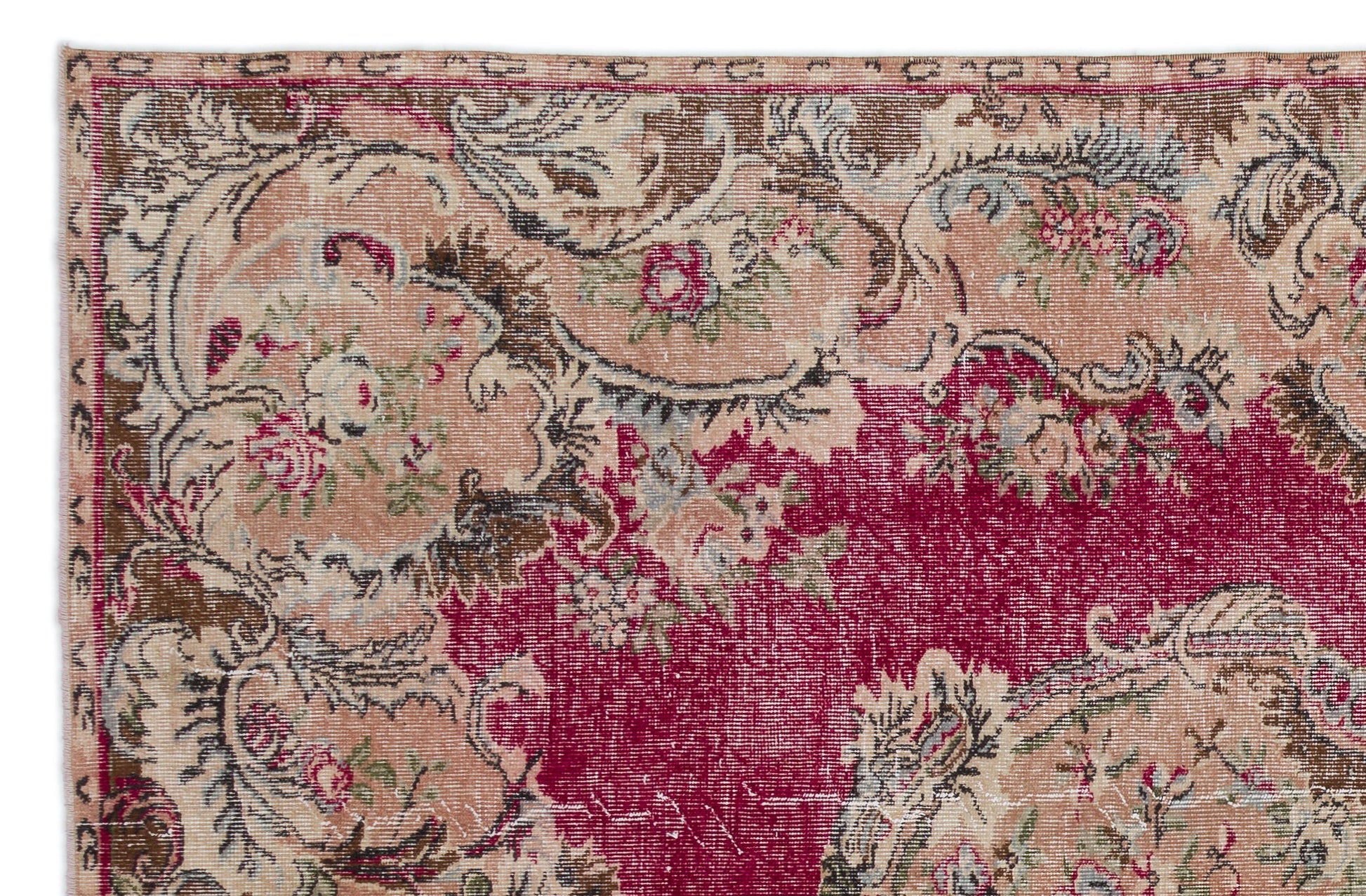 Atina Krem Eskitme Yün El Dokuma Halısı 188 x 293 Apex Unique