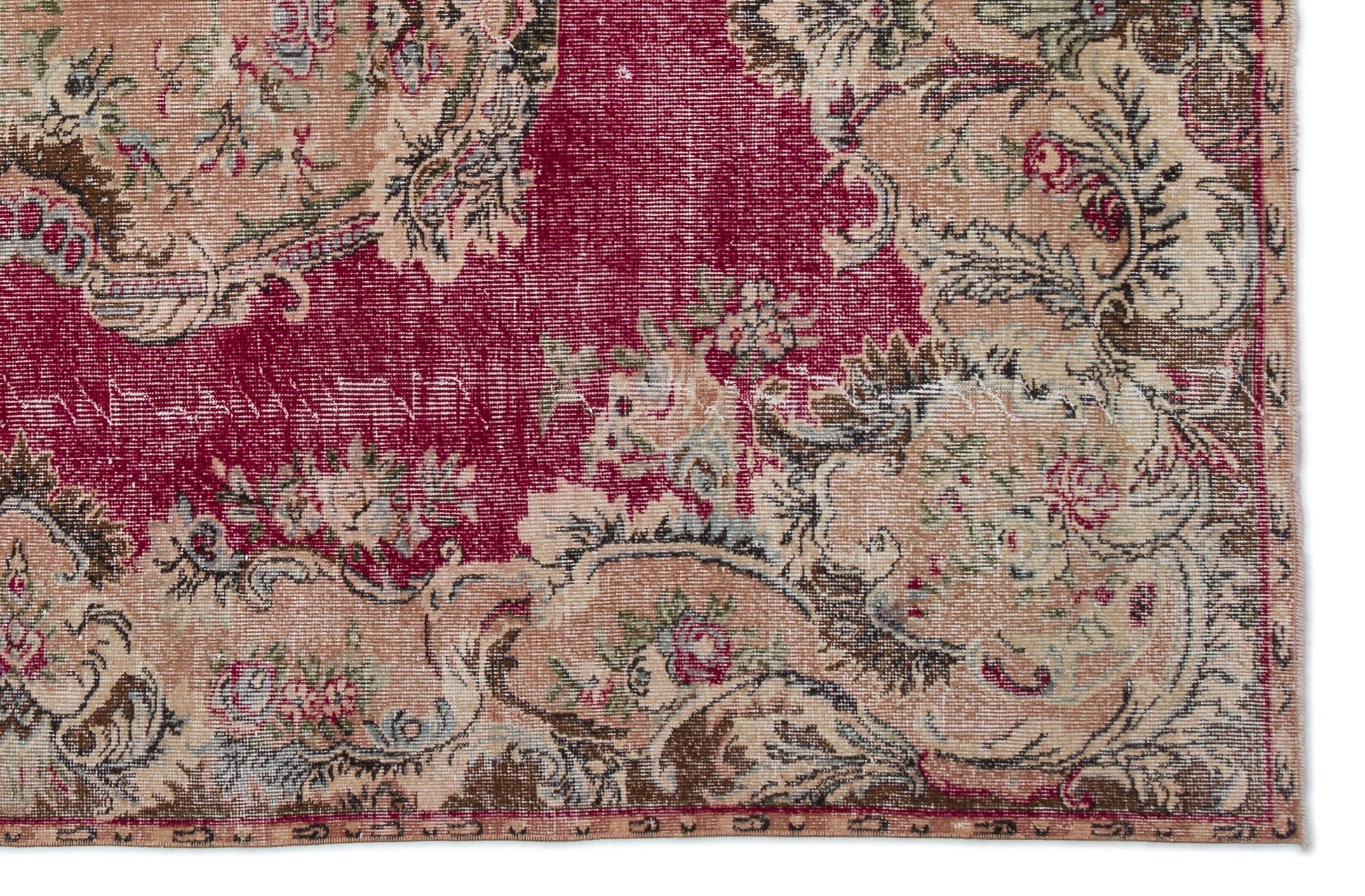 Atina Krem Eskitme Yün El Dokuma Halısı 188 x 293 Apex Unique