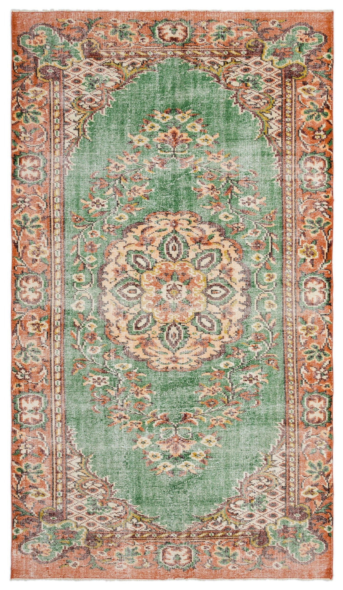 Atina Krem Eskitme Yün El Dokuma Halısı 167 x 293 Apex Unique