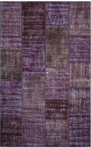 Moosburg Mor Patchwork Yün El Dokuma Halısı 80 x 150 Eko