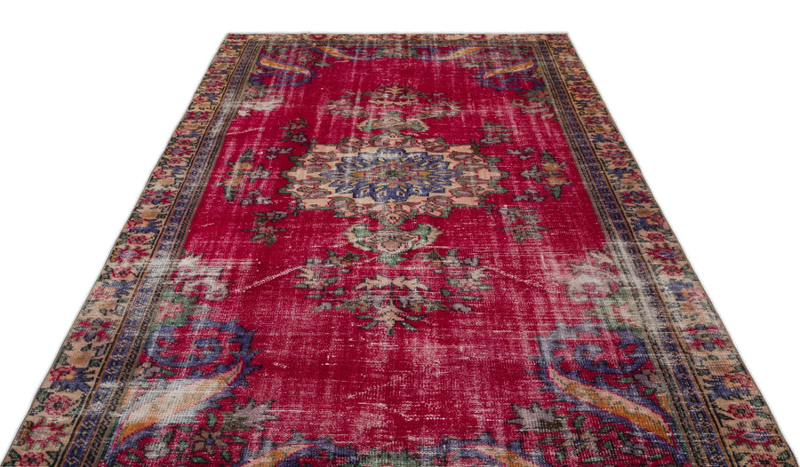 Kırmızı Anadolu Klasik Madalyonlu Yün Halı 188x288 - Özel Seri