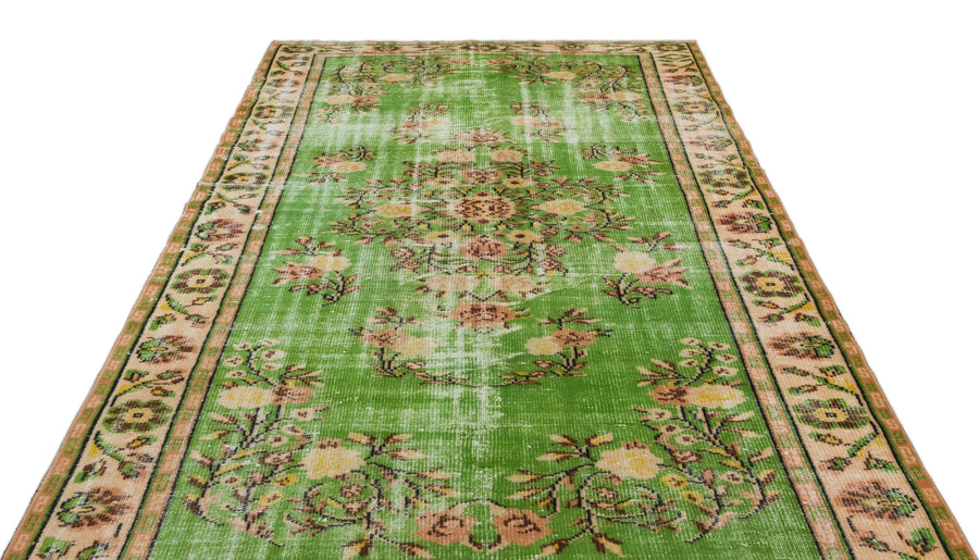 Yeşil Isparta Klasik Madalyonlu Yün Halı 184x278 - Özel Seri