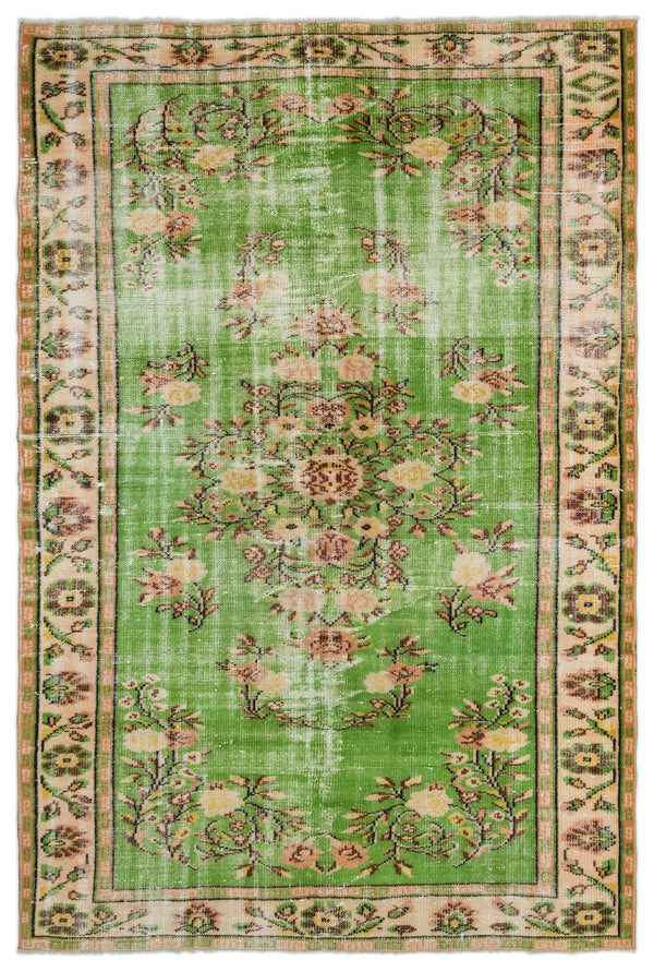Yeşil Isparta Klasik Madalyonlu Yün Halı 184x278 - Özel Seri