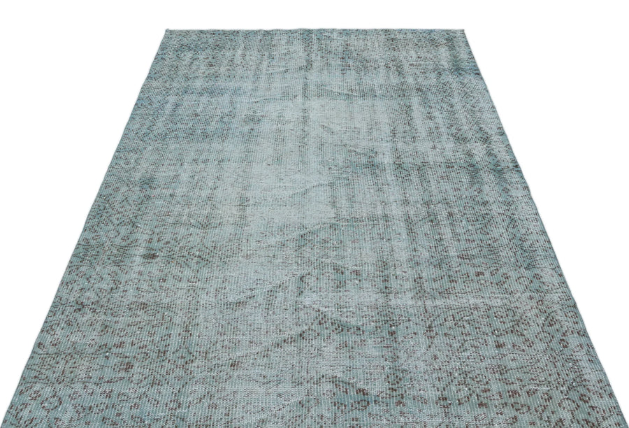 Mavi Isparta Çiçekli Yün Halı 147x262 - Özel Seri