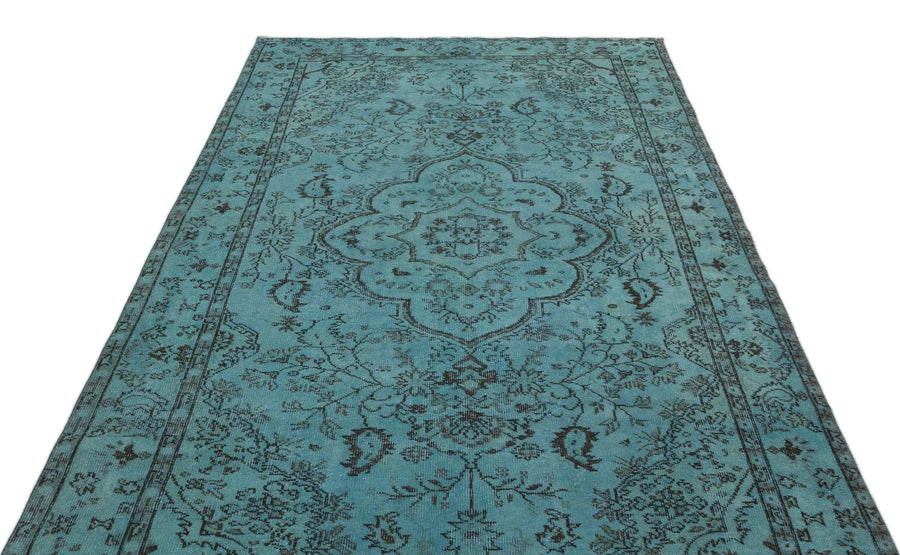 Gri Siyah Eskitme Geometrik Yün Halı 165x288