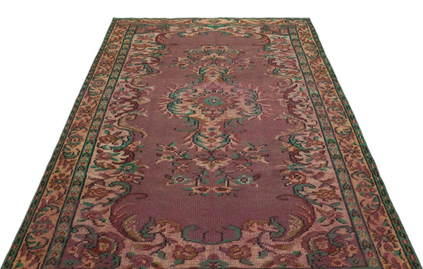 Eskitme Yeşil Bej Madalyon Desenli El Dokuma Halı 158x263 cm 18746