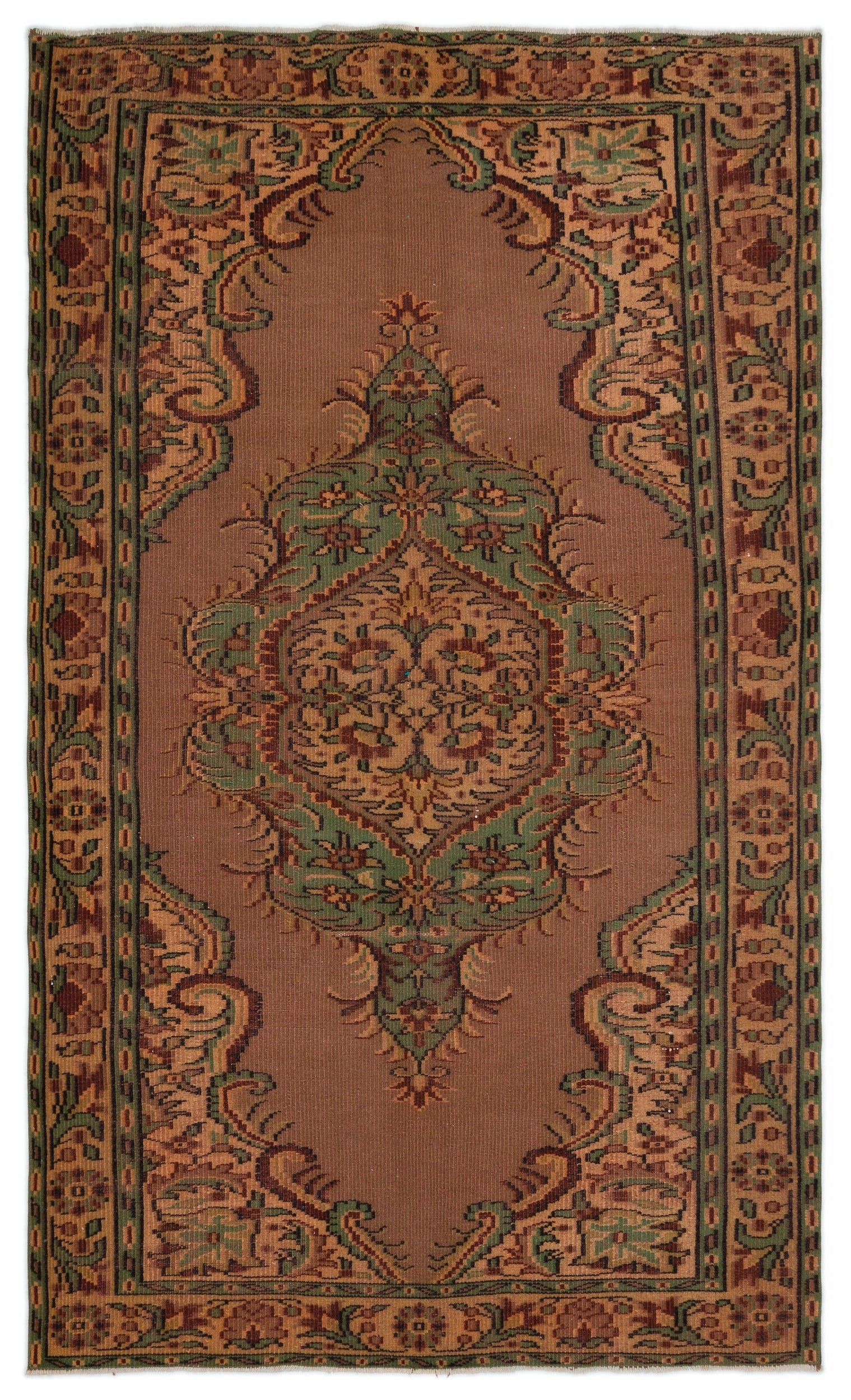 Atina Kahverengi Klasik Yün El Dokuma Halısı 154 x 260 Apex Unique