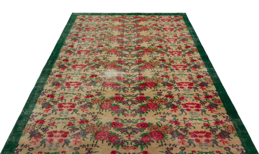 Krem Isparta Klasik Çiçekli Yün Halı 180x300 - Özel Seri
