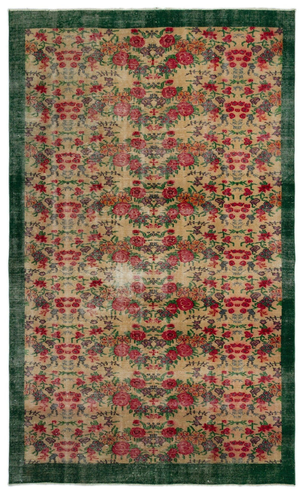 Krem Isparta Klasik Çiçekli Yün Halı 180x300 - Özel Seri