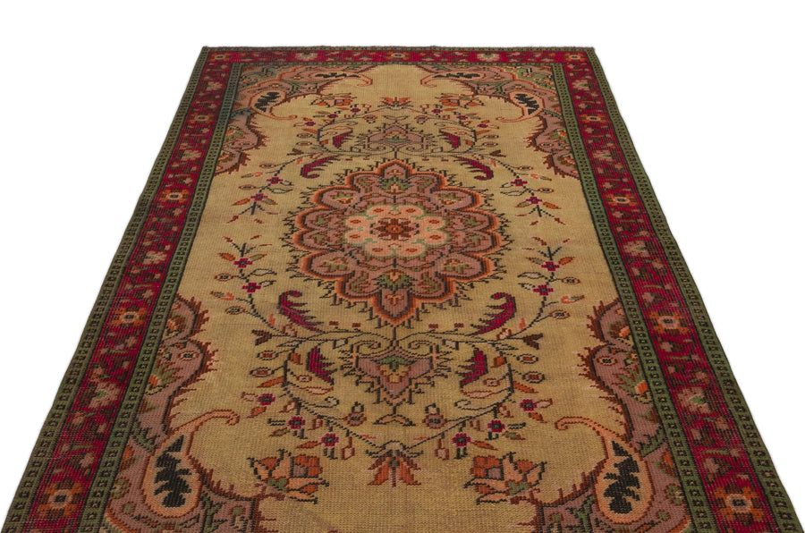 Bej Bordo Anadolu Klasik Madalyonlu Yün Halı 155x270 - Özel Seri