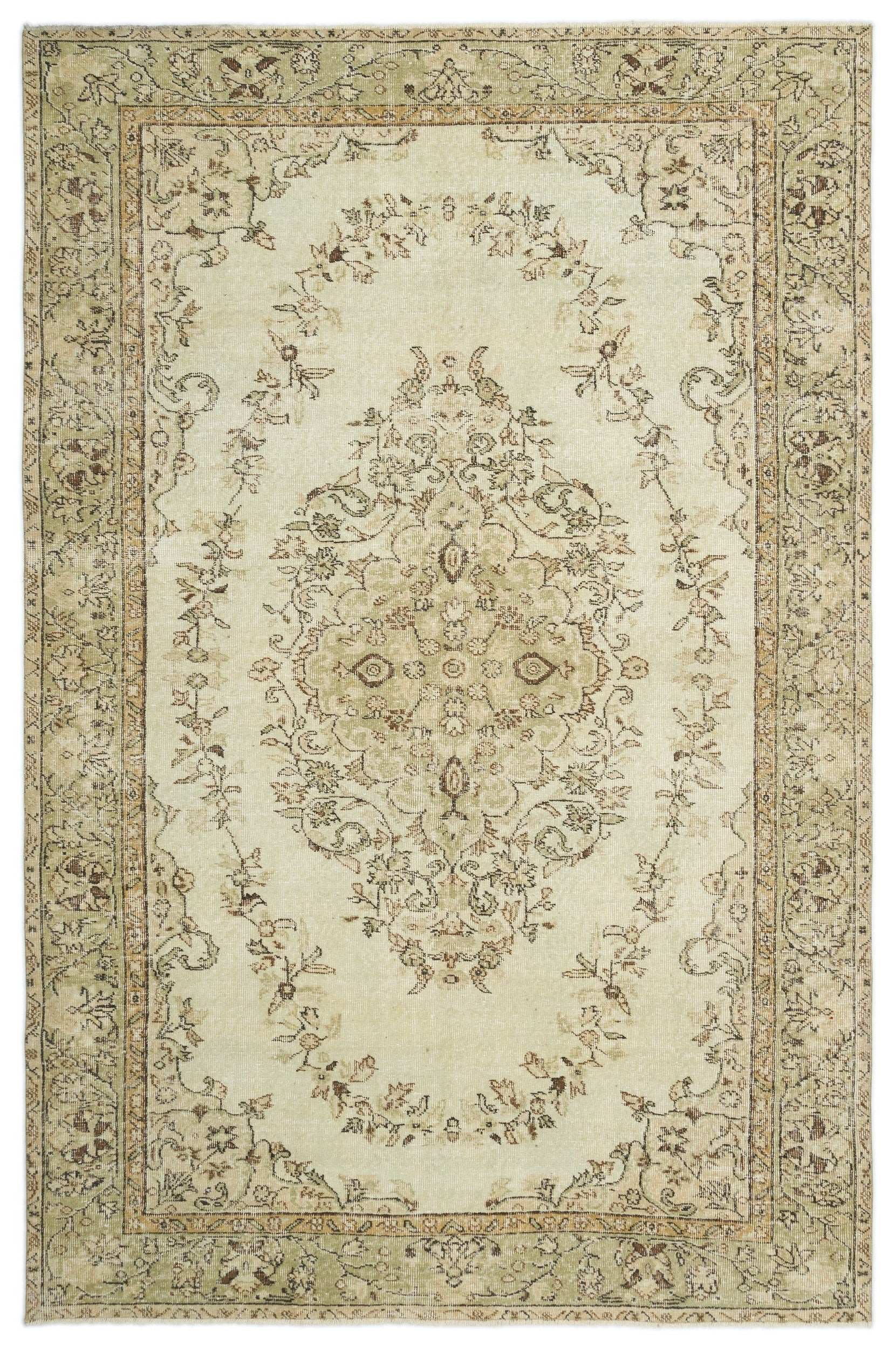 Atina Bej Eskitme Yün El Dokuma Halısı 188 x 285 Apex Unique