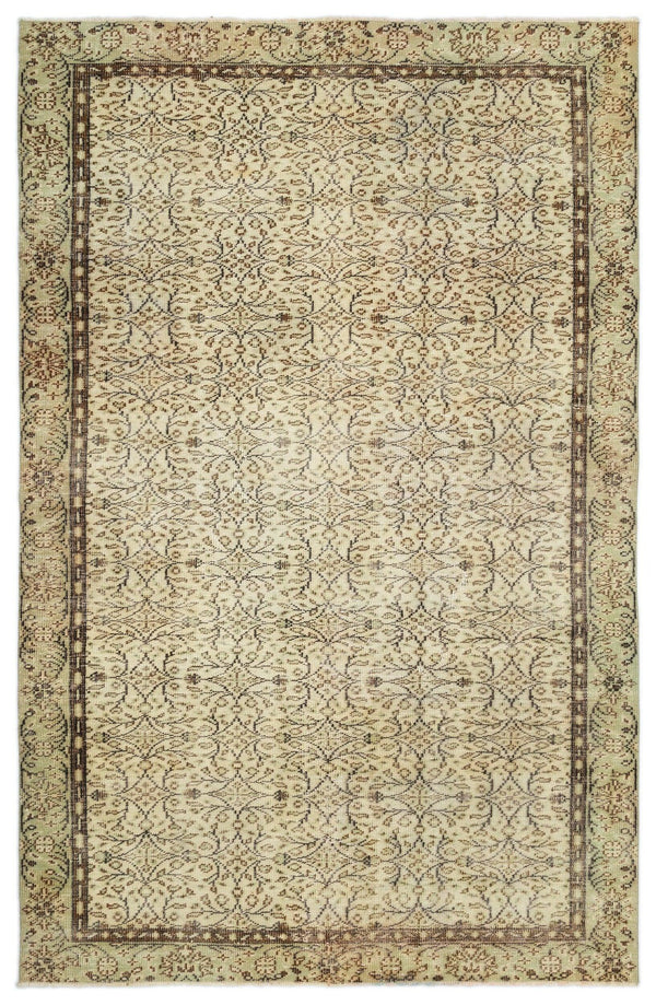 Bej Anadolu Klasik Çiçekli Yün Halı 185x291 - Özel Seri