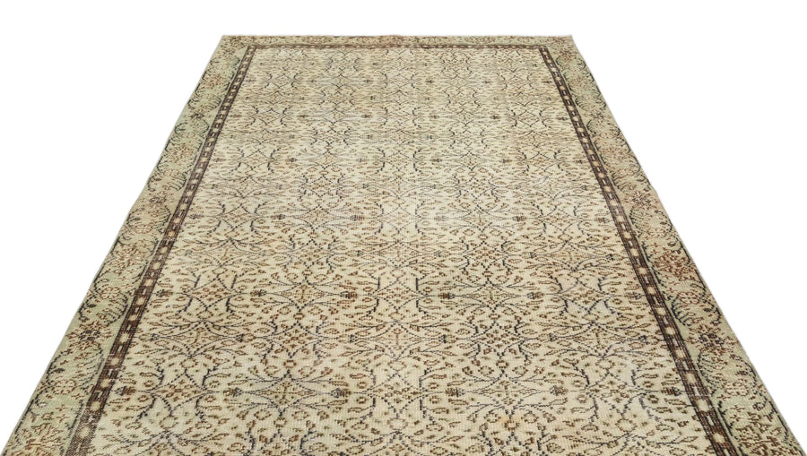 Bej Anadolu Klasik Çiçekli Yün Halı 185x291 - Özel Seri