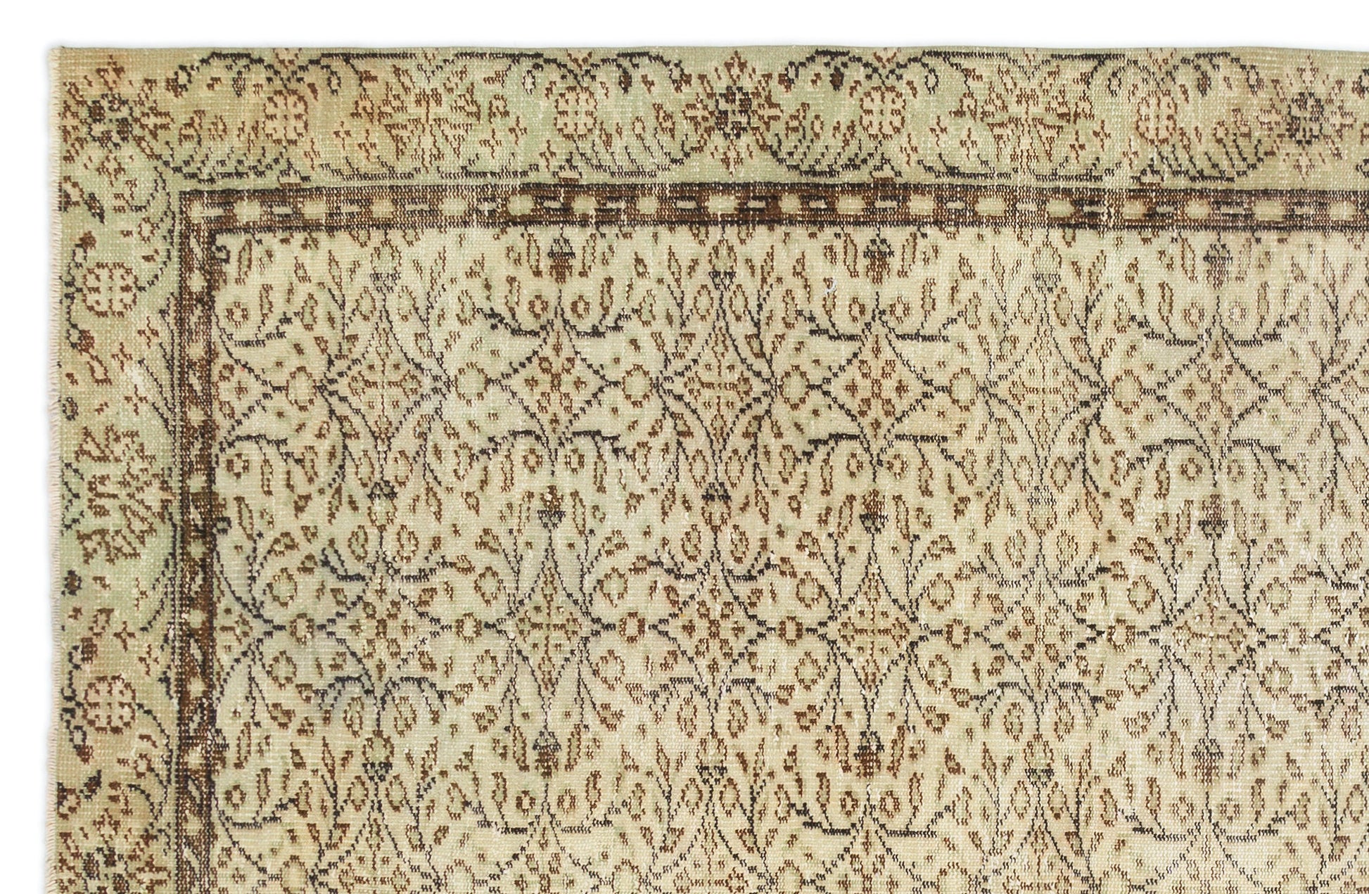 Atina Bej Eskitme Yün El Dokuma Halısı 185 x 291 Apex Unique