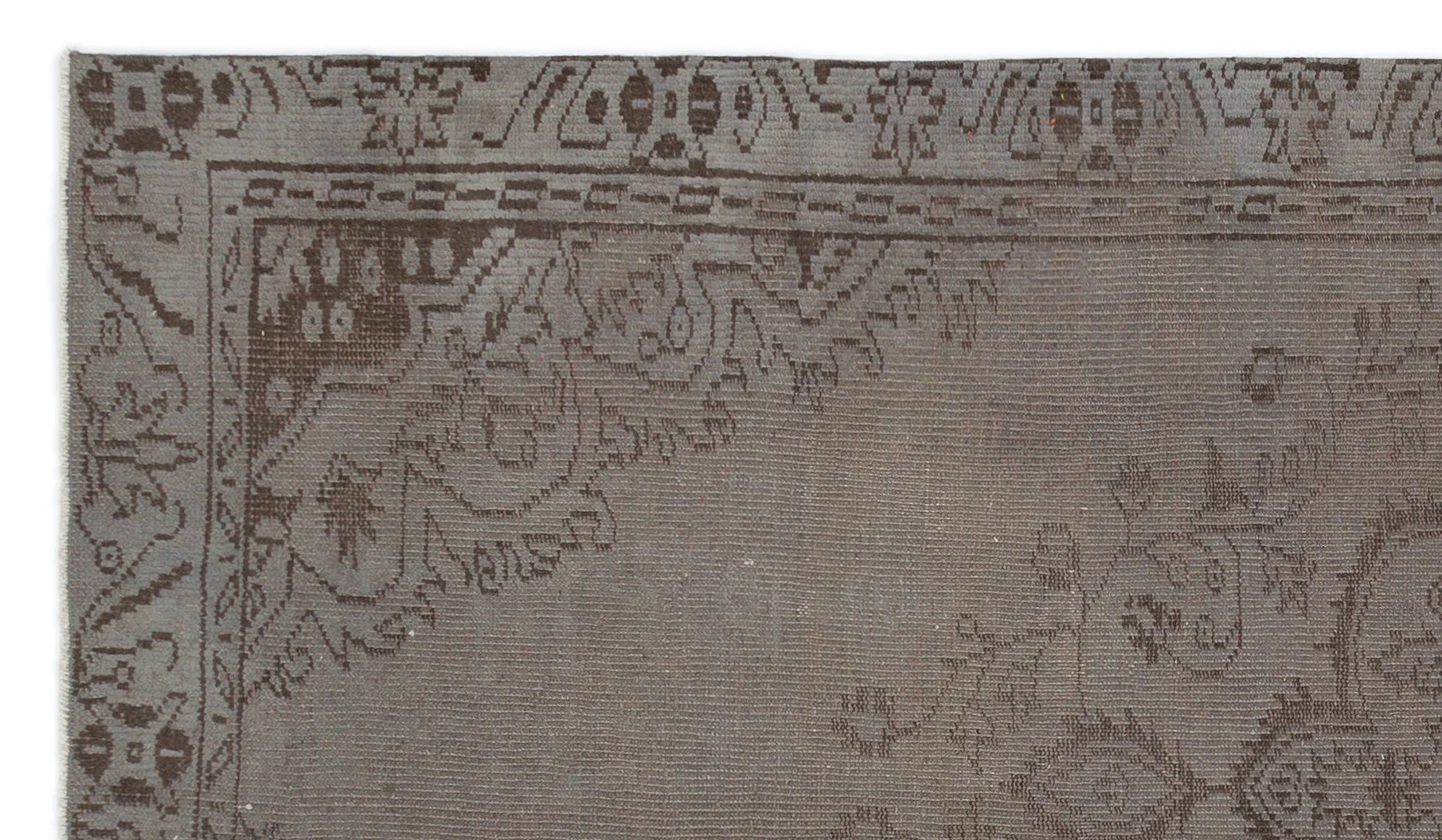 Gri Anadolu Klasik Madalyonlu Yün Halı 145x251 - Özel Seri