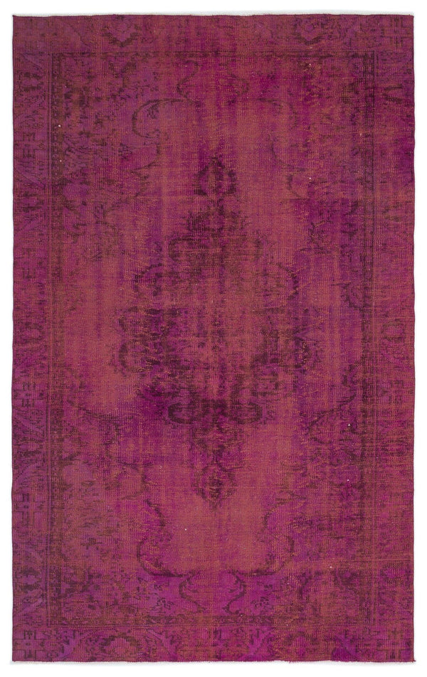 Kırmızı Anadolu Eskitme Madalyonlu Yün Halı 175x276 - Özel Seri