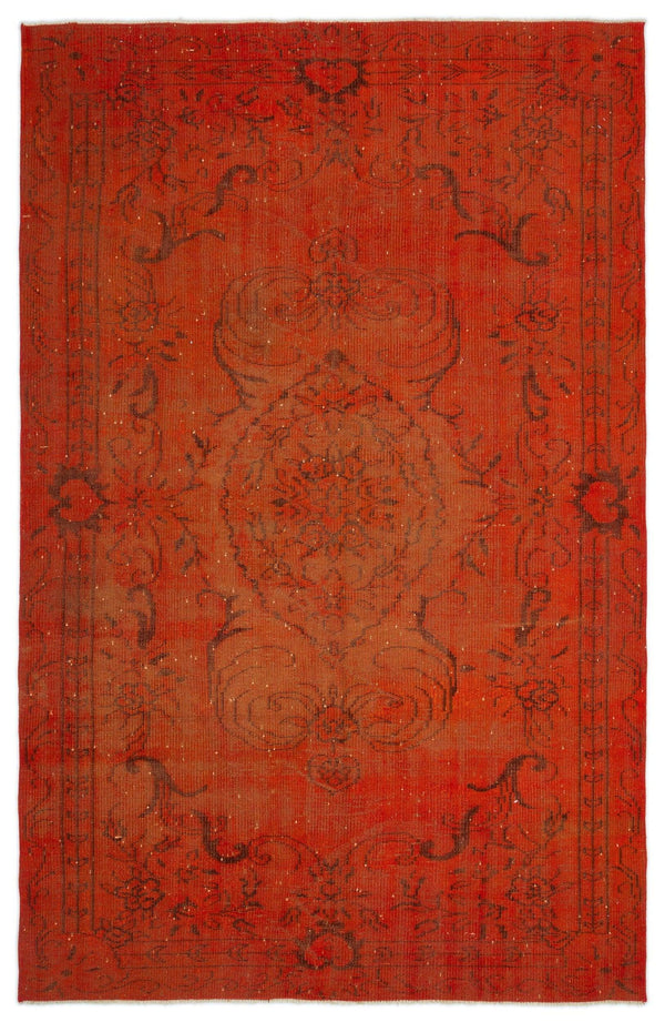 Turuncu Bohem Eskitme Yün Halı 172x264