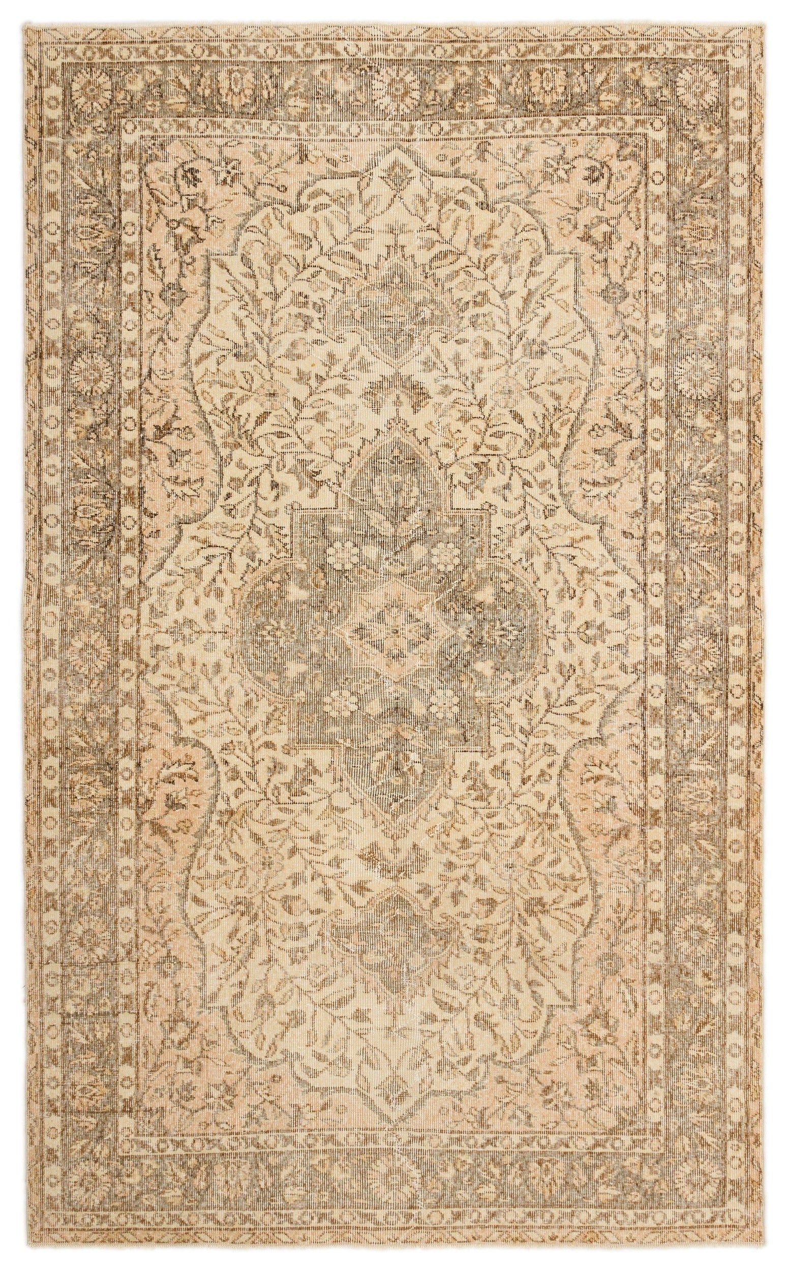 Atina Bej Eskitme Yün El Dokuma Halısı 159 x 266 Apex Unique