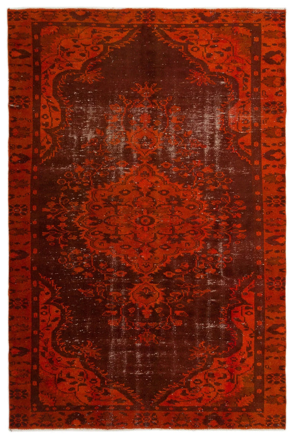 Kırmızı Uşak Geometrik Madalyonlu Yün Halı 181x273 - Özel Seri