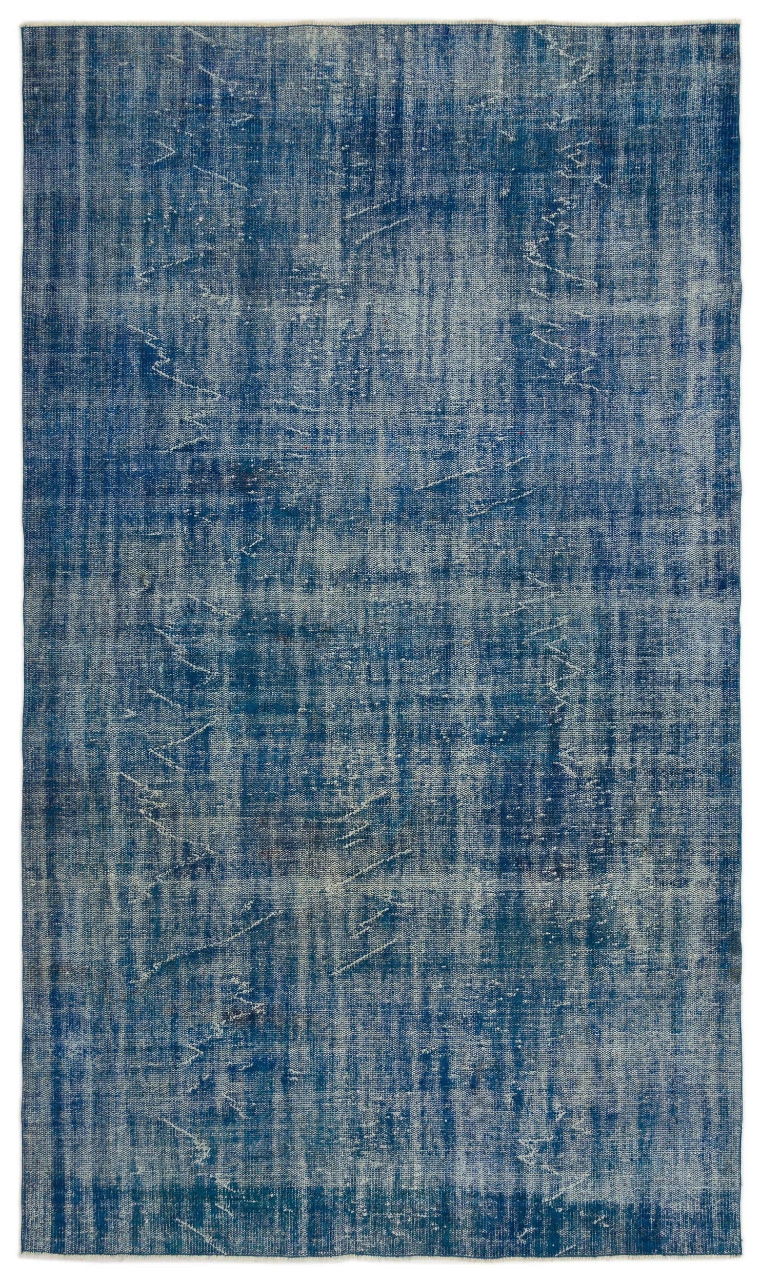 Atina Mavi Eskitme Yün El Dokuma Halısı 186 x 321 Apex Unique